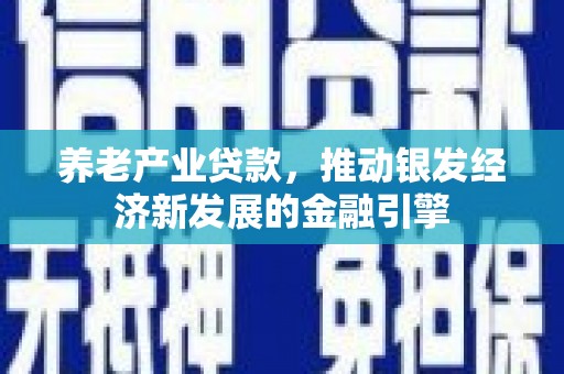 秀峰养老产业贷款，推动银发经济新发展的金融引擎